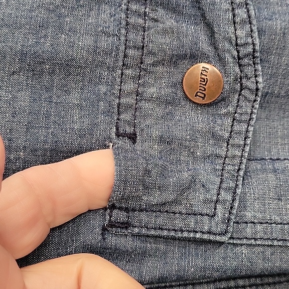 Duluth Trading Organic Cotton Rootstock Denim Long Sleeve Gardening Dress SZ XS - Picture 8 of 14